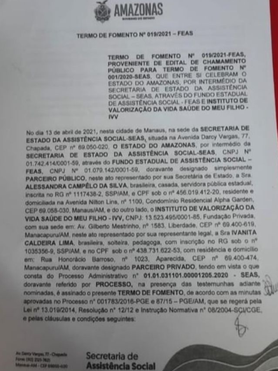 TERMO DE FOMENTO 019/2021 - SEAS